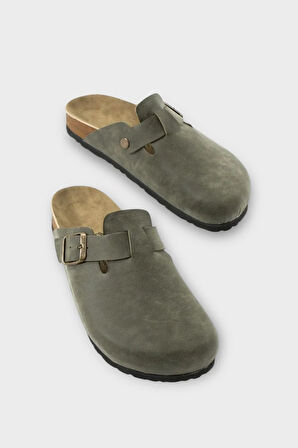 Mantar Taban Boston Birkens Model Günlük Sabo Unisex Ev Terliği HAKİ
