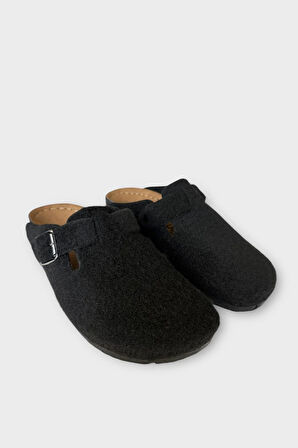 Mantar Taban Boston Birkens Model Günlük Sabo Unisex Ev Terliği SİYAH - BEJ