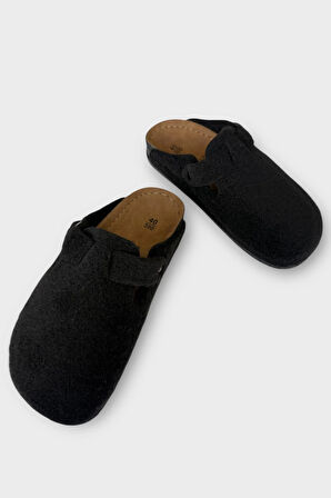 Mantar Taban Boston Birkens Model Günlük Sabo Unisex Ev Terliği SİYAH - BEJ