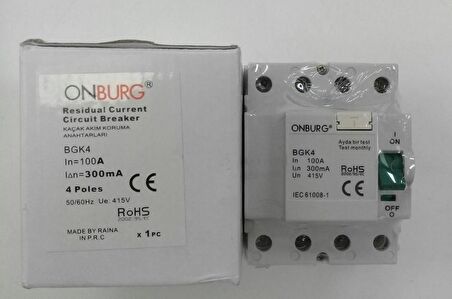 Onburg 4X100A 300Ma Trifaze Yangın Koruma