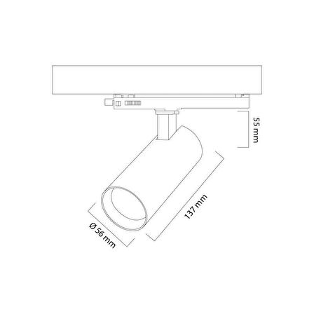 Goya Gy 3646 14 Watt (TRİFAZE) Ray Spot Armatür Beyaz - 4000K - Ilık Beyaz