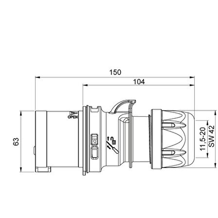 METE EN 4x16 DÜZ ERKEK FİŞ 406109V