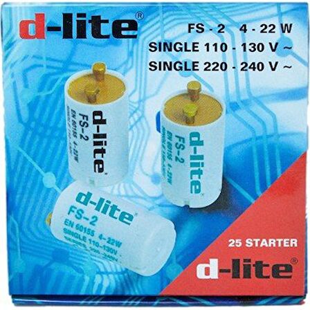 D-LİTE S2 STARTER 4-22W 220-240V ( KISA FLORASAN İÇİN ) 25 AD.