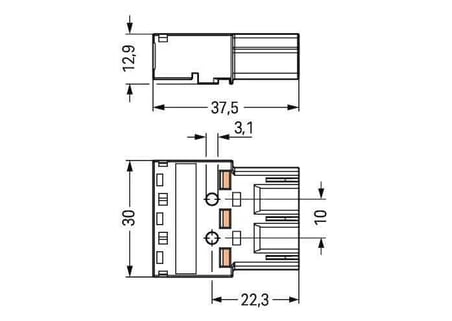 Wago 770-213 3 Kutuplu N-Pe-L Baskılı Dişi 4,00 mm² Siyah Konnektör
