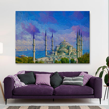 Sultan Ahmet Cami Yağlıboya Görünüm Dekortif Kanvas Tablo-3370