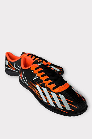 Erkek Futbol Halı Saha Ayakkabısı SİYAH TURUNCU