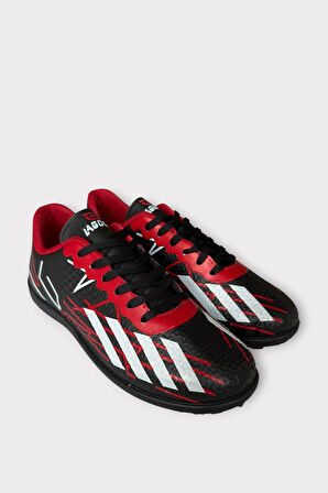 Erkek Futbol Halı Saha Ayakkabısı SİYAH - KIRMIZI