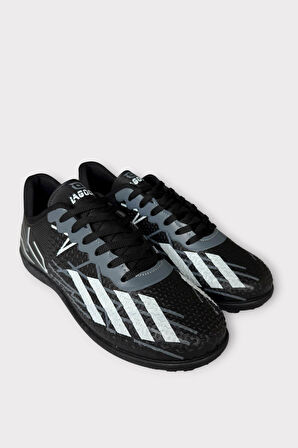 Erkek Futbol Halı Saha Ayakkabısı SİYAH BEYAZ