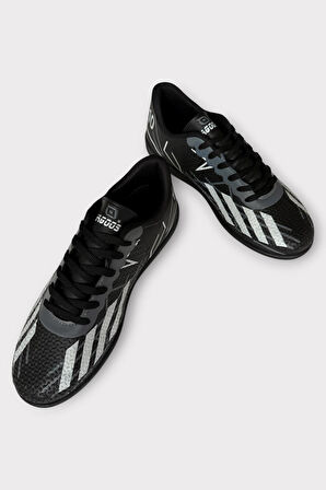 Erkek Futbol Halı Saha Ayakkabısı SİYAH BEYAZ