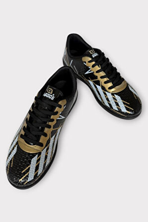 Erkek Futbol Halı Saha Ayakkabısı SİYAH - ALTIN