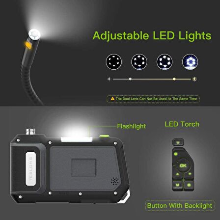Teslong NTS500 Endüstriyel Borescope Muayene Kamerası Mikroskop  5 inç - 3m Kablo