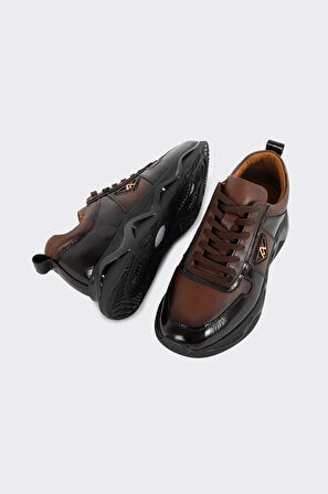 Bağcıklı Hakiki Deri Erkek Sneaker 