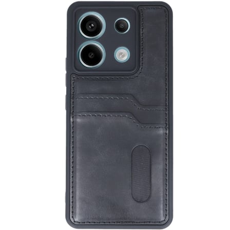 Xiaomi Redmi Note 13 Pro 4G Kılıf Sara Kartvizitli Deri Kılıf - Siyah