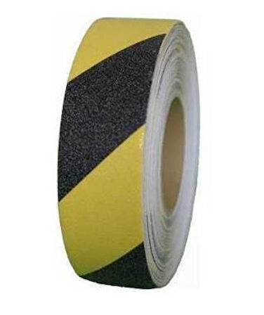 Kaydırmaz Bant 25 mm 15 metre Sarı Siyah renk Yüksek Tutuş Starline Marka  Suya Dayanıklı 