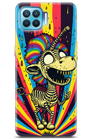 Oppo Reno4 Lite uyumlu Renkler 18 Arka Kapak Zombie Zebra Renk