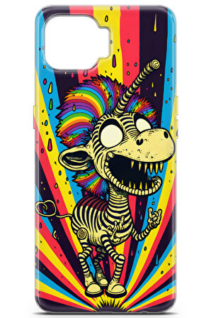 Oppo Reno4 Lite uyumlu Renkler 18 Arka Kapak Zombie Zebra Renk