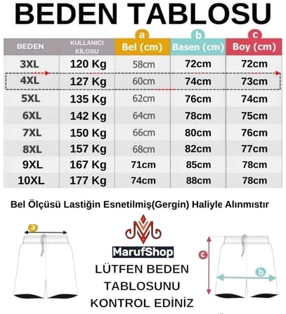 Erkek Rahat Kalıp 115-157 Kilo Arası için Uygun Bedenli Likralı Battal Penye Kapri