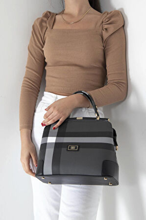 Kadın Omuz Çantası 706-33743 SİLVER POLO Kadın ÇANTASI M129 SİYAH-MAT SİYAH