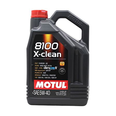 Motul 8100 X-Clean 5W-40 5 Lt Tam Sentetik Motor Yağı