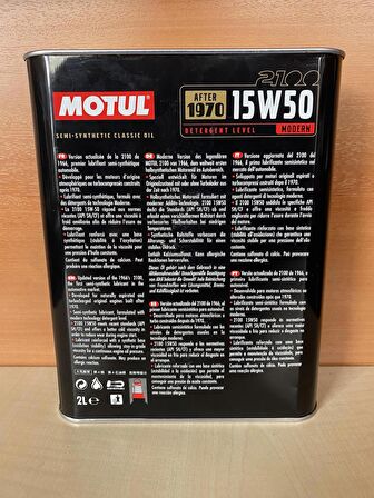 MOTUL CLASSİC 2100 SEMİ-SYNTHETIC AFTER 1970  15W-50 2LT