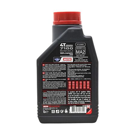 Motul 7100 4T 5W-40 1 Lt 4 Zamanlı Motosiklet Motor Yağı