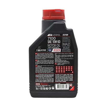 Motul 7100 4T 10W-50 1 Lt 4 Zamanlı Motosiklet Motor Yağı