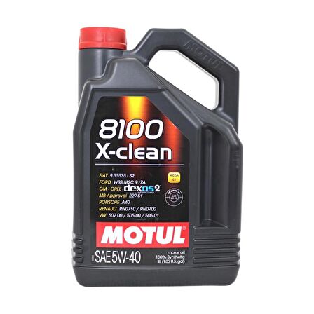 Motul 8100 X-Clean 5W-40 4 Lt Tam Sentetik Motor Yağı