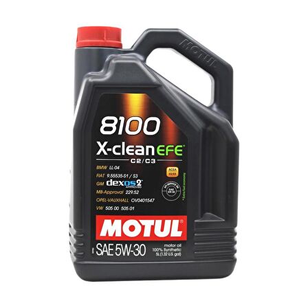 Motul 8100 X-Clean EFE 5W-30 5 Lt Tam Sentetik Motor Yağı