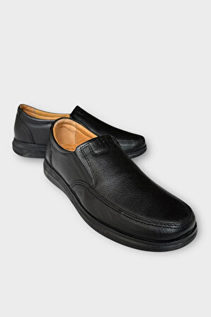 Erkek Günlük Hakiki Deri Ortopedik Ayakkabı SİYAH