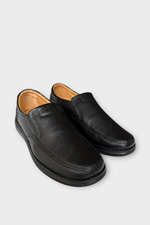 Erkek Günlük Hakiki Deri Ortopedik Ayakkabı SİYAH