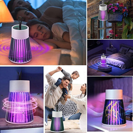 caselka® İç ve Dış Mekanlar İçin Şarjlı Sinek Öldürücü Sivrisinek Kovucu,UV Işıklı Sineksavar Taşınabilir Gece Lambası