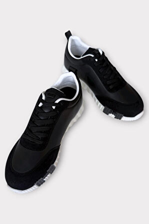 Erkek Günlük Sneaker Ayakkabı SİYAH - BEYAZ