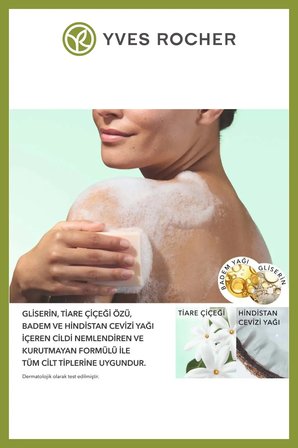 Egzotik Koku Monoi Katı Duş Jeli 100 gr Nemlendirici Vegan SLS SLES İçermez