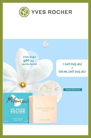 Nemlendirici Vegan SLS SLES İçermez Egzotik Koku Monoi Katı Duş Jeli 100 gr