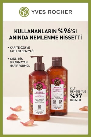 400 ml Duş Jeli ve 100 ml Yağ İçeren Argan ve Gül Özlü Oryantal Bakım Seti