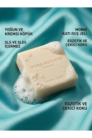 Katı Duş Jeli Monoi Nemlendirici Vegan SLS SLES İçermez Tüm Ciltler 100 g