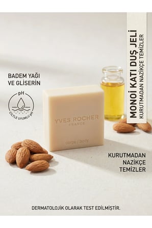 Katı Duş Jeli Monoi Nemlendirici Vegan SLS SLES İçermez Tüm Ciltler 100 g
