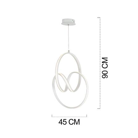 Ledo04 Led Avize 40Watt 4000K Beyaz Modern Koridor Mutfak Salon Sarkıt Led Avize