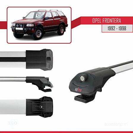 Opel Frontera 1992-1998 Arası ile Uyumlu ACE-1 Ara Atkı Tavan Barı Gri 2 Adet