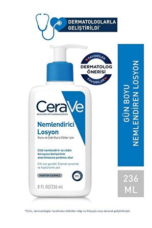 Cerave Kuru Ciltler İçin Hyalüronik Asitli Su Bazlı Yağsız Nemlendirici Yüz Bakım Losyonu 236 ml