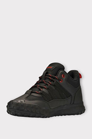 Su ve Soğuğa Dayanıklı Erkek Trekking Outdoor Bot SİYAH - KIRMIZI