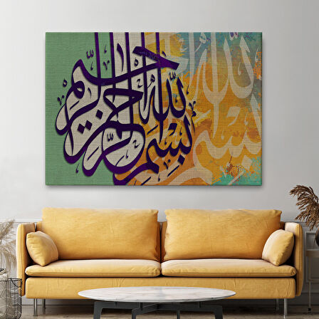 Bismillahirahmanirahim Yazılı Dekoratif Kanvas Tablo-3380