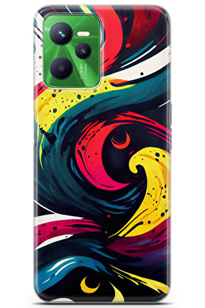 Realme C35 uyumlu Renkler 14 Premium UV Derin Renk Siyah