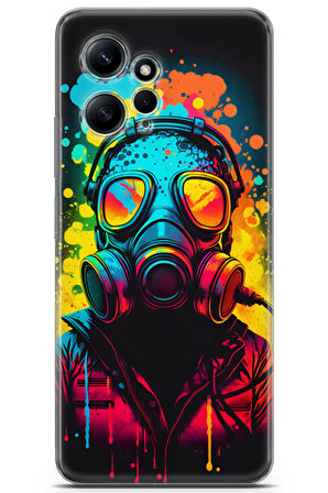 Xiaomi Redmi Note 12 4G uyumlu Renkler 19 Koruyucu Gaz Maskesi Müzik