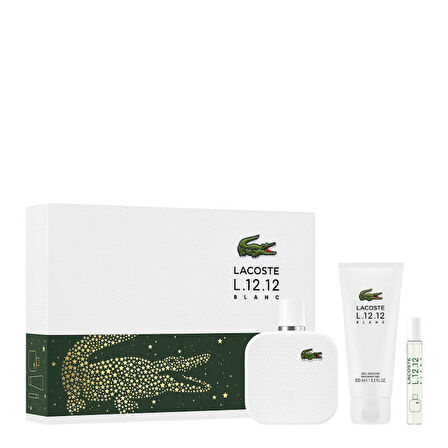 Lacoste L.12.12 Blanc Edt 100 Ml + Shower Gel 100 Ml + Edt 7,5 Ml
