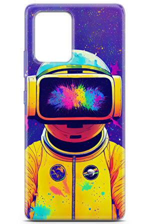Samsung Galaxy S10 Lite uyumlu Renkler 4 UV Kapak Sarı Astronot