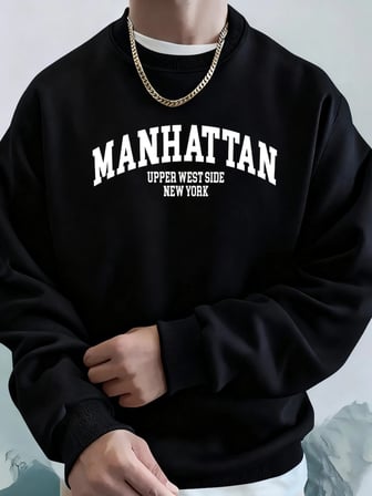 Manhattan Üst Batı Bölgesi New York Desen Giyim Unisex Rahat Günlük Kapüşonlular Polar Sonbah