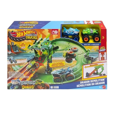 JFR06 Hot Wheels Monster Trucks Sharks vs. Dinos Ejderha Yok Edici
