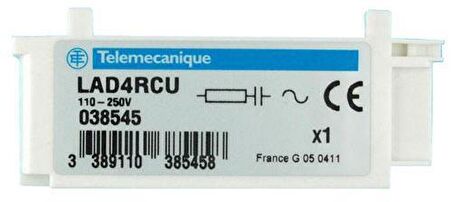 LAD4RCU TeSys D - Süpresör Modülü - RC Devresi - 110...250 V AC