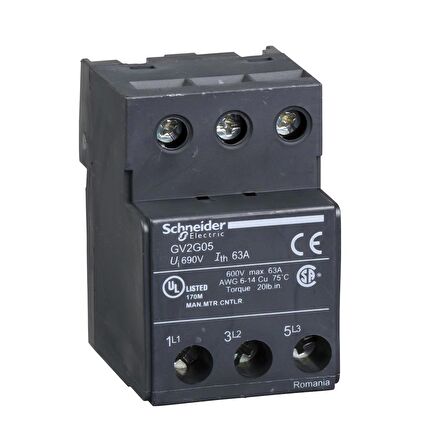 Schneider,TeSys GV2, TeSys D ve TeSys U - terminal bloğu,GV2G05